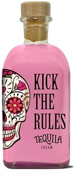 KICK THE RULES MINI - Crema de Fresas con Tequila - 15º - Botella de 0,25L - Tequila de Fresa - Tequila Rosa