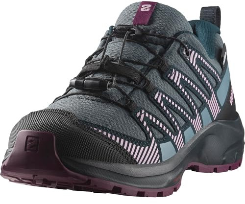 Salomon XA Pro V8 Climasalomon Waterproof Unisex Kids Hiking and Running Shoes, Precise fit, All-Terrain Grip, and Sporty Look, Neptune., 5