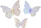 3D Adhesive Butterflies Stickers x 12 Silver Iridescent