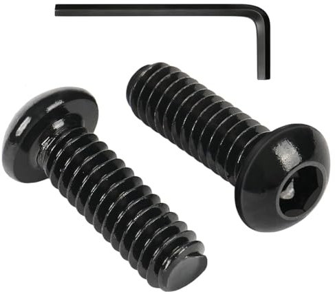 ORTAVA 20 Viti a Testa Bombata M4 x 12, ISO 7380, a Testa Piatta, Esagono Incassato in Acciaio Al Carbonio, Filettatura Completa Con Chiavi