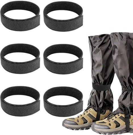 6 Pièces Serre Pantalon Vélo Set, Durable et Ajustable Bandes éLastiques Pour Pantalon De VéLo pour Hommes, Femmes, Serre Pantalon Velo pour la Randonnée, Camping, Pêche(Noir)