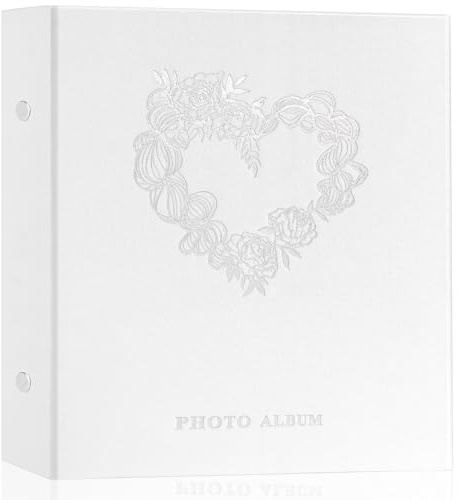 Miaikoe Photo Album 6x4 Slip in, Linen 600 Pockets Holds 600 Horizontal and Vertical 10x15cm Photos for Family Wedding Anniversary (White)