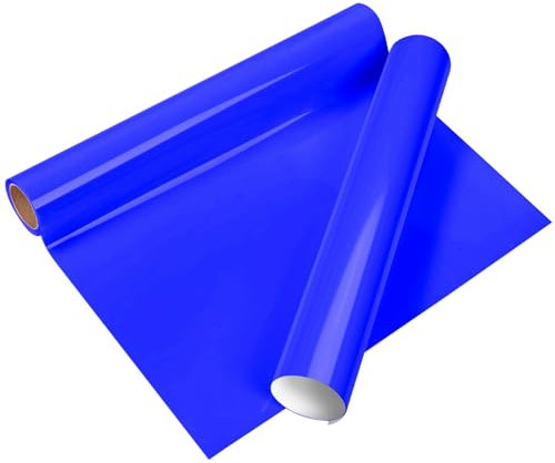 VINYL FROG Heat Transfer Vinyl Roll HTV Vinyl - 12 x5ft Neon Blue Iron on Vinyl for T-Shirts, Heat Press Vinyl for DIY Craft Designs