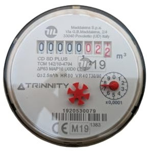Compteur d'eau jusqu'à T90° DN15 (1/2) - Corps en laiton, 110 mm - Produit en Italie et certifié MID
