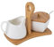 FUIERI 10pcs Weiße Sahne & Zucker Set, Keramik Zucker und Milchkännchen Set, Sahne Krug und Zuckerdose mit Deckel Löffel Tablett für Kaffee Serving Set,Weiß