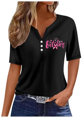 Générique Ruban Rose Lutte Contre Cancer du Sein Octobre Rose T-Shirt Tee Shirt Grande Taille Sexy La Rosée Lot Tee Shirt Femme T Shirt Femme Top Femme Rose Pale