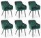 CLIPOP Esszimmerstühle 6er Set, Küchenstuhl Samt Bezug Wohnzimmerstuhl Polsterstuhl mit Armlehne Metallbeine Polstersessel Stuhl für Esszimmer Wohnzimmer Küche (6, Samt Grün)