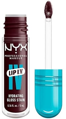NYX Professional Makeup Feuchtigkeitsspendender Lipgloss und Lip Stain, Bis zu 12 Stunden Pflege, Lip IV Hydrating Gloss Stain, Farbe: Mauve N' Moist!