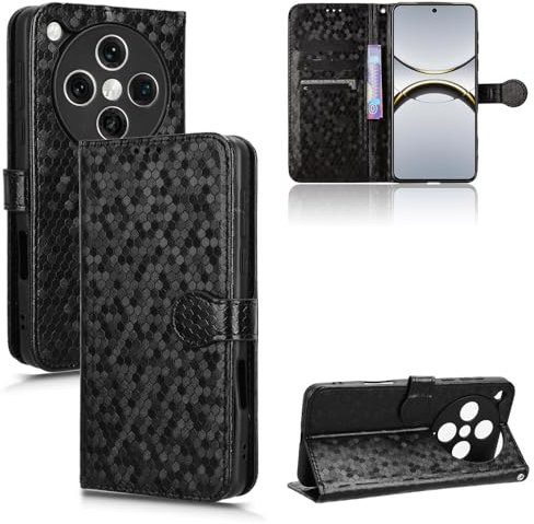 zZjoOoj Coque pour Oppo Find X8 Pro, Étui Flip en Cuir PU, Housse (Cover Case) Antichoc avec Porte-Cartes, Fermeture Magnétique, Fonction de Support - Noir