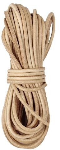Cordino Rotondo in Cuoio Diametro 2 mm,Lungo 5 m Cuoio Cordoncino in Pelle Morbida,Cordino di Pelle Cordoncino di Cuoio per Abbigliamento,Decorazioni o Progetti Artistici-Colori Fondamentali