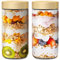 HomArtist Lot de 2 boîtes à avoine de nuit de 710 ml avec couvercles, bocaux en verre avec couvercles en bambou, bocaux en verre avec couvercles hermétiques pour yaourt, salade, chia, bocaux Mason à