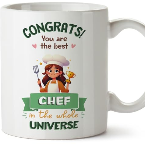MUGFFINS Chef Woman Mug - in English - Best in Universe Trophy - Funny Gift for Colleagues - Ceramic 11oz Mug