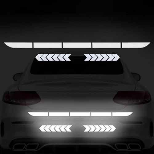 17Pcs Auto Starke reflektierende Aufkleber für Audi A6/Avant (4F/C6 Bj.2005-2008), Nachtsichtbarkeit reflektierende Aufkleber,Auto Stoßstange reflektierende Aufkleber,White