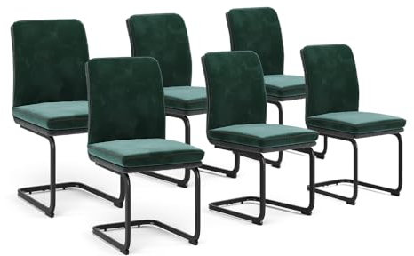 Vicco Freischwinger Eleganza, Küchenstuhl, Grün, 6er Set