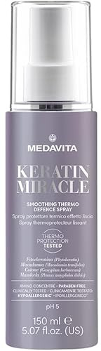 Medavita | Keratin Miracle Glättendes Thermoschutz-Spray, 150ml, Mit Keratin für Glattes, Glänzendes und Geschütztes Haar