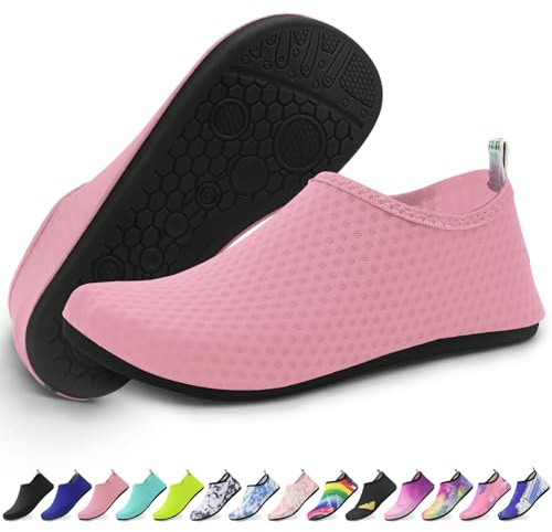 Quick-Dry Water Shoes for Men & Women – Lightweight Beach Shoes with Anti-Slip Sole | Ideal for Swimming, Surfing & Outdoor Sports | Pink-40-41