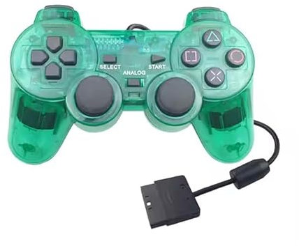 DARLINGTON & Sohns Controller Grün Transparent passend für Playsation 2 PS2 PSX PSOne PS1 Playstation 1 Controller Analog Gamepad Joystick Joypad PS 2 Durchsichtig