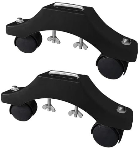 ATEUXOL Support pour Panneau Rayonnant Support de Chauffage Infrarouge avec Roues, Support Mobile Robuste for la Maison et Le Bureau, 2 pièces(Black)