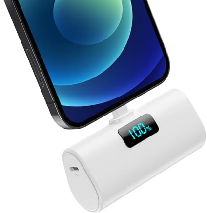 Mini Powerbank 5200mAh für iPhone, 20W Power Bank Klein Aber Stark, PD 3.0 Schnelles Aufladen Tragbares Externe handyakkus für iPhone14/14Pro Max/13/13 Pro Max/13/12/12Pro/11/X/XS/SE/8/7/6 Serie-Weiß
