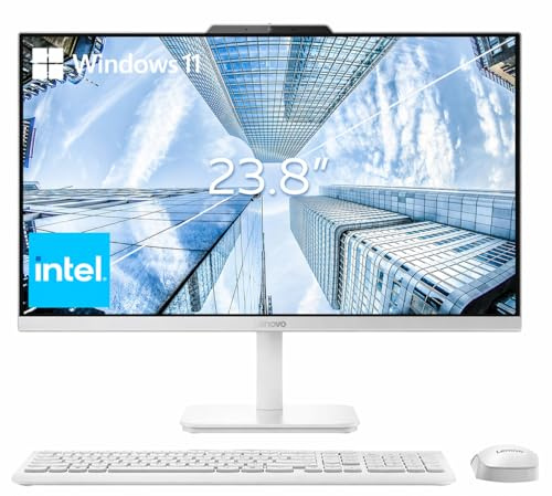 Lenovo Ordinateur de bureau tout-en-un FHD 24 pour la maison et le bureau, processeur Intel, 32 Go de RAM, 500 Go externe + 512 Go PCIe, HDMI, Bluetooth 5.2, AIO d'affaires, Vent-Hear, clavier et