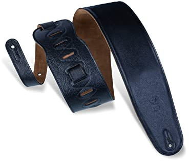 Levy's Leathers M4GF-BLK 3.5 Garment Leather Bass Guitar Strap, Black