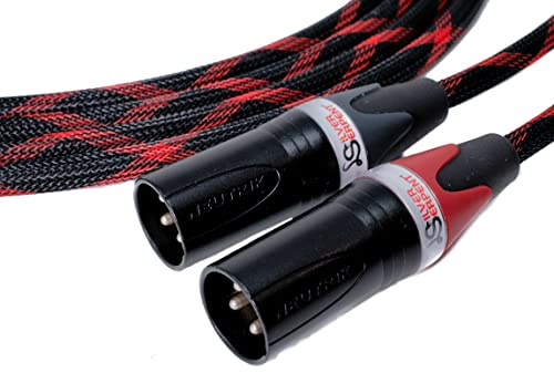 Better Cables Silver Serpent II Câble audio XLR équilibré 2 m (6,56 pieds) Paire stéréo (2 câbles) Haut de gamme, haute performance, argent/cuivre hybride, faible capacité, audiophile