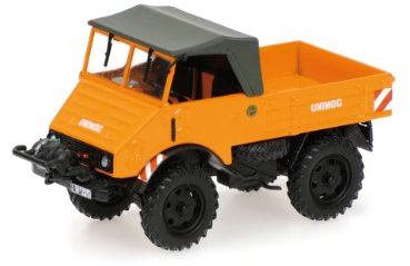 Minichamps Unimog 401 mit Seilwinde 1951 - 1:43 - LKW - Modellauto - Spielzeugfahrzeug - Militär - Orange - Jungen, Auto-Fans - Kinder (männlich) - Unisex