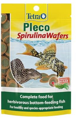 Tetra Pleco Spirulina Wafers, Complete Diet for All Herbivorous Bottom-Feeding Fish, 85 g