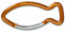 °°2971 Schlüsselanhänger ORANGE Karabinerhaken, Fisch-Form, Metall, 8,5cm