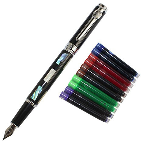 Gullor Elegant Füllfederhalter Jinhao 8802 Shell mit Geschenk-Box und Tintenpatronen