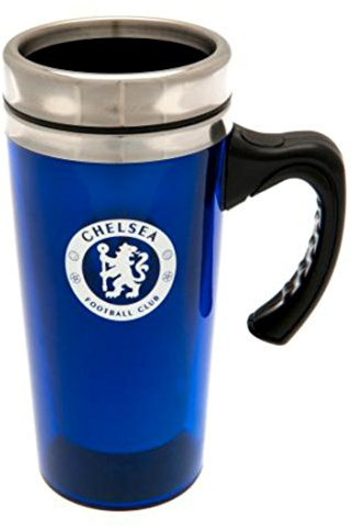GiftRush Chelsea F.C. Aluminium Thermal Mug 450 ml Aluminium Travel Mug Officially Licensed Weight,