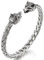 COOLSTEELANDBEYOND Herren Wolfskopf Armband Edelstahl Geflochtene Stahlkabel Armreif Farbe Silber Poliert, Verstellbare