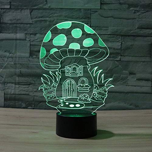 3D Pilz Illusions LED Lampen Tolle 7 Farbwechsel Acryl berühren Tabelle Schreibtisch-Nacht licht mit USB-Kabel für Kinder Schlafzimmer Geburtstagsgeschenke Geschenk