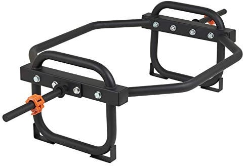 Mirafit Standard Black Shrug Bar with Stand - For Trap/Shoulder Exercises and Farmers Walk
