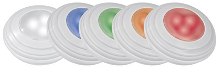 EASYmaxx 04297 LED-Lichter mit Farbwechsel | 5er-Set, Selbstklebend, Unterbau-fähig, Timer, inklusive Fernbedienung