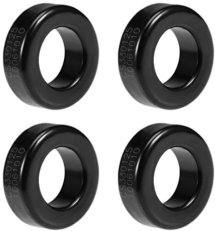 sourcing map 4Stücke Ferrit Ring Eisenpulver Toroid Kerne 19,3 x 33,7 x 11,3 mm schwarz grau de