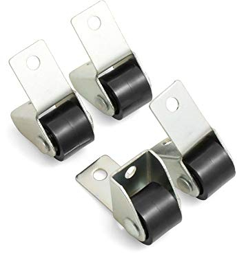 Design61 Lot de 4 roulettes fixes pour meuble avec surface de roulement rigide Ø 15 x l 11,5 mm