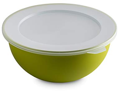 Omada Design Contenitore per Alimenti Rotondo con Coperchio, Antibatterica da 1,5 Lt, in plastica, Infrangibile, lavabile in Lavastoviglie, Linea Sanaliving