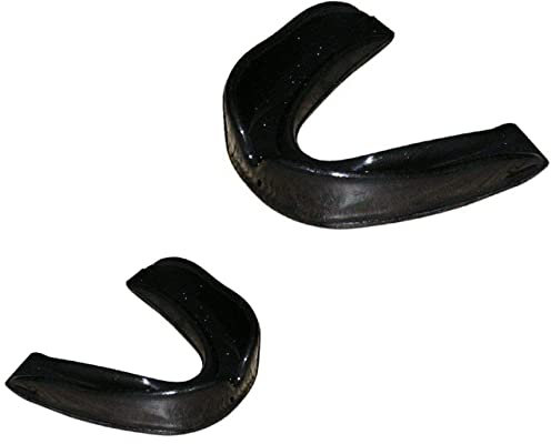 Gum Shield Mouth Guard Boil Bite Mouthguard All Sport Boxing Martial Art Football Hockey Rugby Baseball Karate Cricket Adults & Junior Size (Black, Junior)