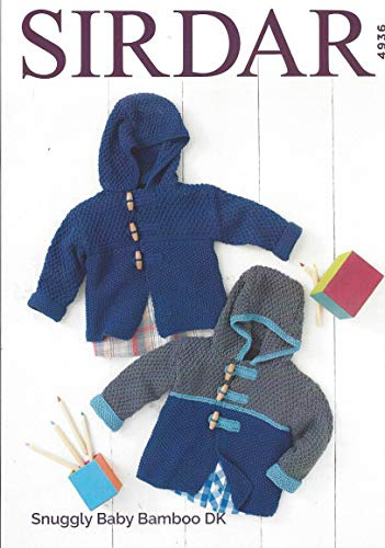 Sirdar Snuggly Baby Bamboo DK Knitting Pattern - 4936 Duffle Coats