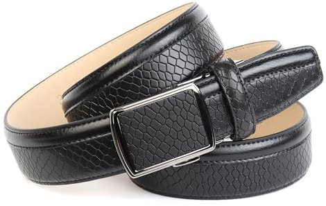 Anthoni Crown Herren Ledergürtel Gürtel, Schwarz, 100