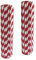Paper Straws Drinking 100 Striped Biodegradable Boxed Straws for Childrens Parties Weddings (RED)