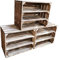 Teramico Holzkiste 50 x 40 x 30cm - Vintage-Look geflammt - Weinkiste Obstkiste Set Dekoration (3er Set, 2 x Ablage Lang)
