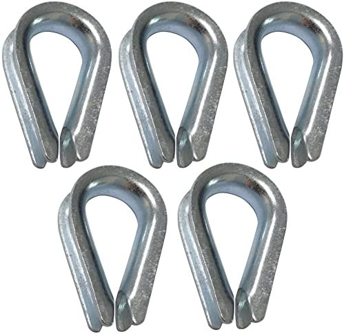 AERZETIX - Juego de 5 Guardacabos - para Cables Cuerdas Ø8mm - en Acero Galvanizado - C43511