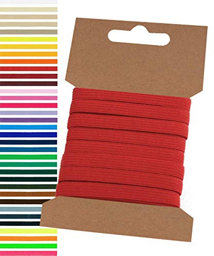maDDma 5m Gummiband 6,6mm Gummilitze Wäschegummi elastisches Band Wäscheband Farbwahl, Farbe:Karminrot