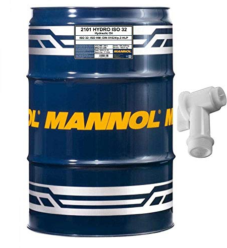 208 Liter MANNOL Hydro ISO 32 Hydrauliköl inkl. Auslaufhahn AFNOR 48600 DENISON HF-2 HF-0 ASLE 70-1 70-2 70-3 DIN 51524 part