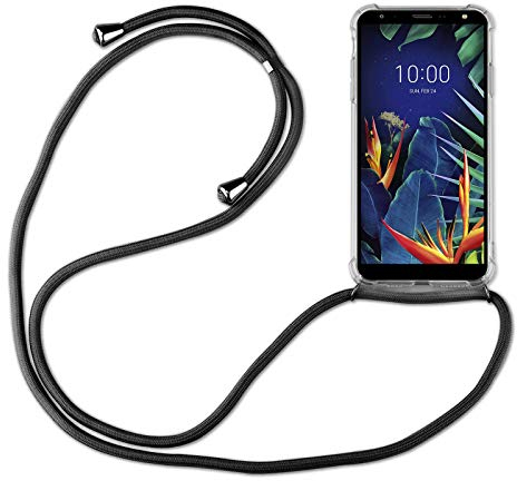 betterfon Hülle Kompatibel mit LG K40 | Handykette Smartphone Halskette Hülle mit Band | Handyhülle mit Kordel zum Umhängen Kompatibel für K40 | Schwarz
