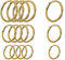 Cerbery - Jeu de Porte-Clés en Acier Trempé - 5 x 30 mm, 5 x 25 mm, 5 x 20 mm - Porte-clés Anneau (Or)