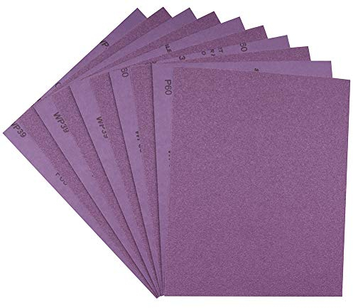 Schleifpapier 60 Körnung, 230x280 mm Nassschleifpapier, Wasserdichte Schleifblätter 10 stück, Schileifbogen für Polieren Holzmöbel, Metall, Stein, Auto, Glas, Jade von MAXMAN