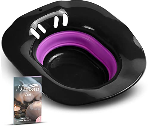 Fivona Sitzbad für Toilettensitz Postpartum und Hämorrhoiden Pflege - Yoni Dampfsitz - Faltbares Becken für Bittersalz Einweichen - Tragbares Bidet BPA-frei Temperaturbeständig - Universelle Passform